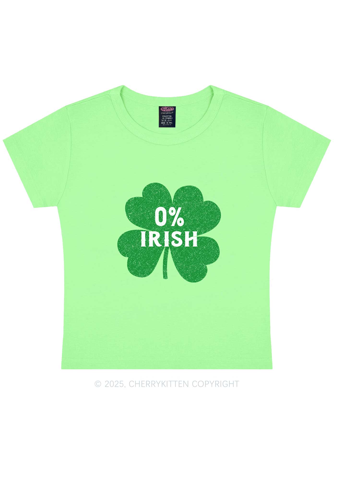 Zero Percent Irish St Patricks Y2K Baby Tee Cherrykitten