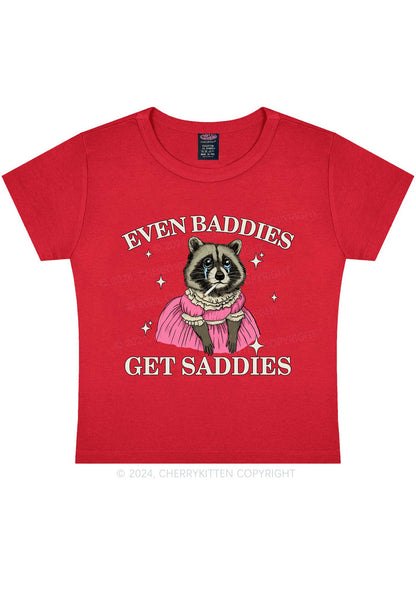 Raccoon Get Saddies Y2K Baby Tee Cherrykitten