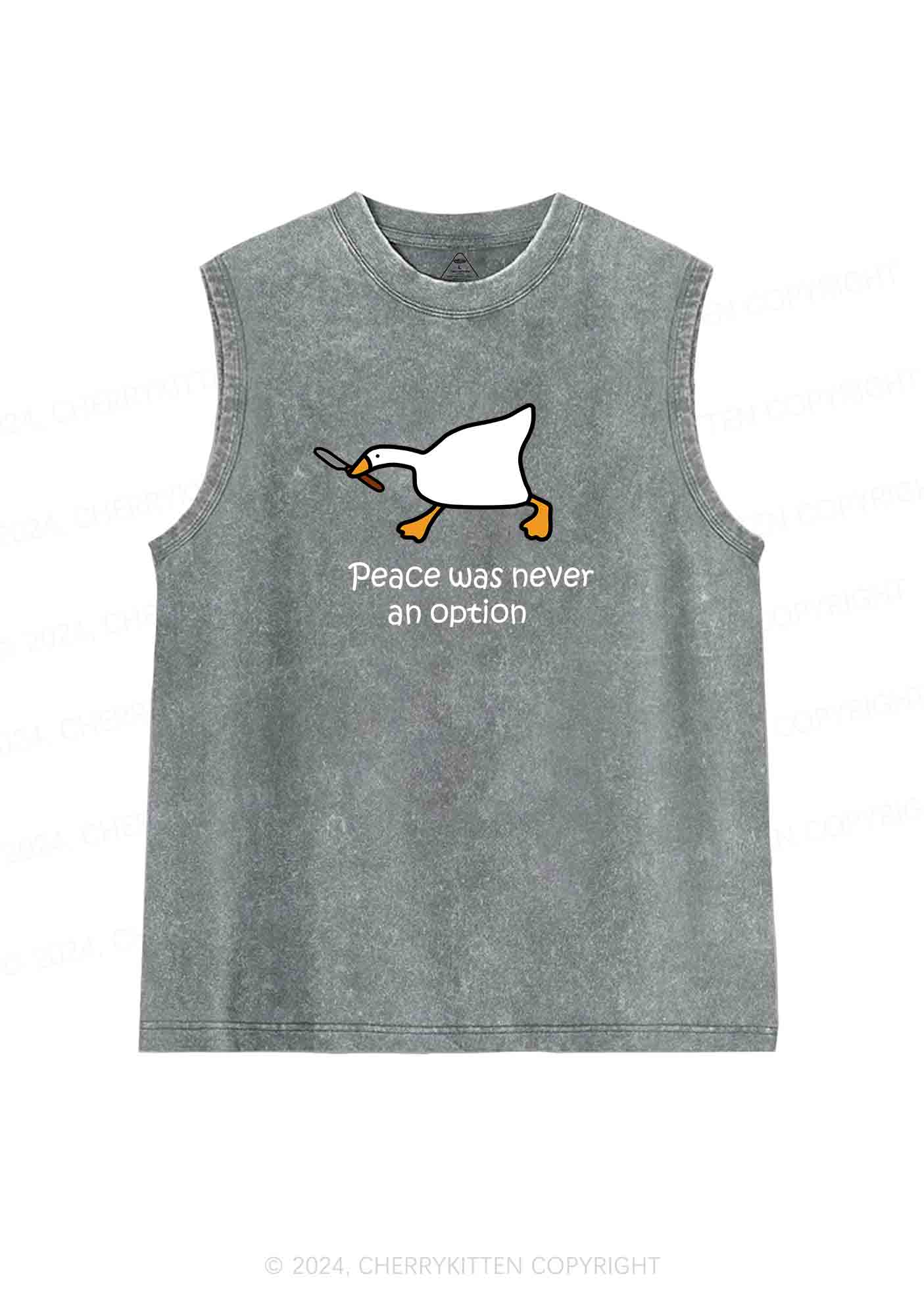 Peace Was Never An Option Y2K Washed Tank Cherrykitten