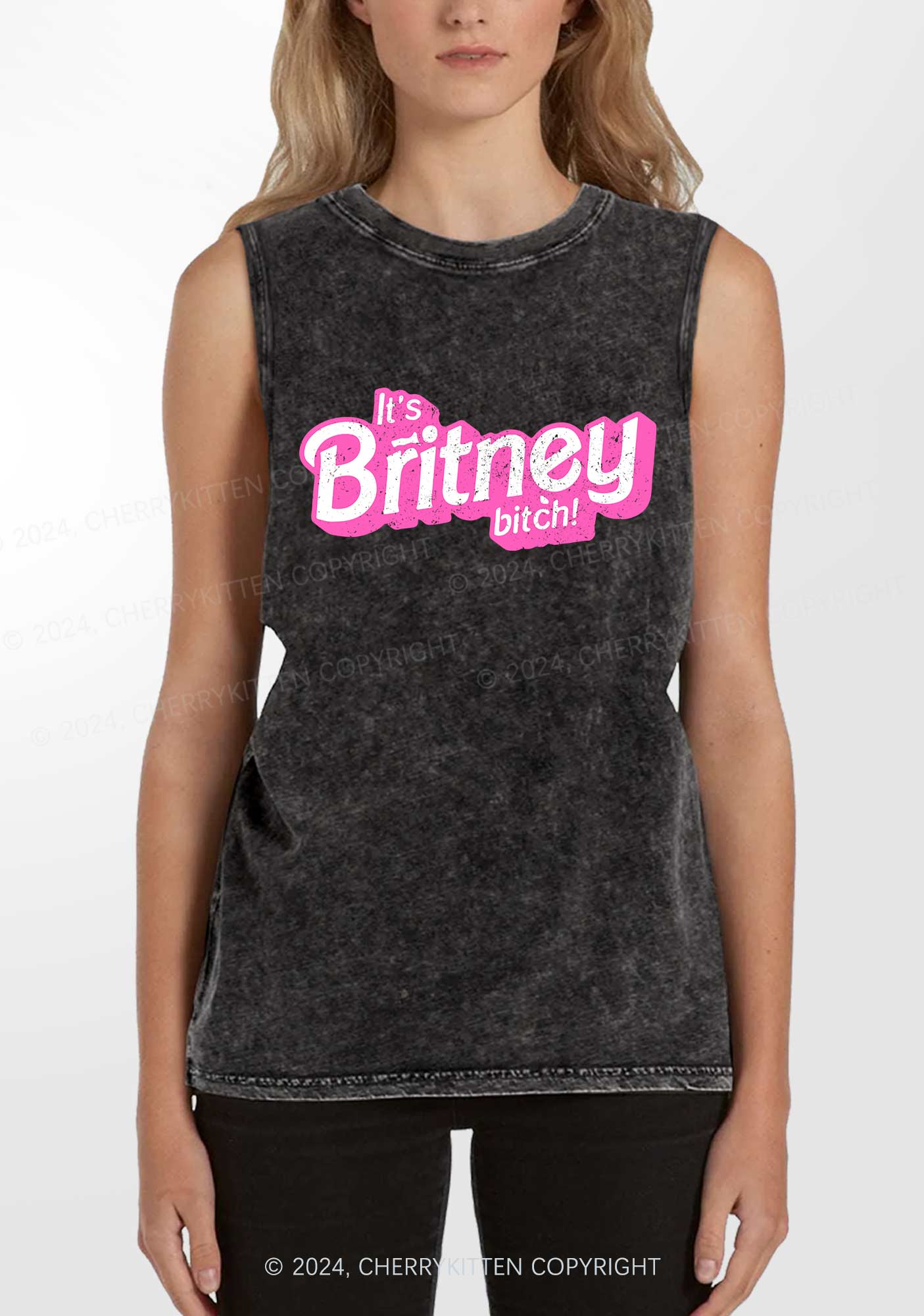 It's Britney Bixch Y2K Washed Tank Cherrykitten