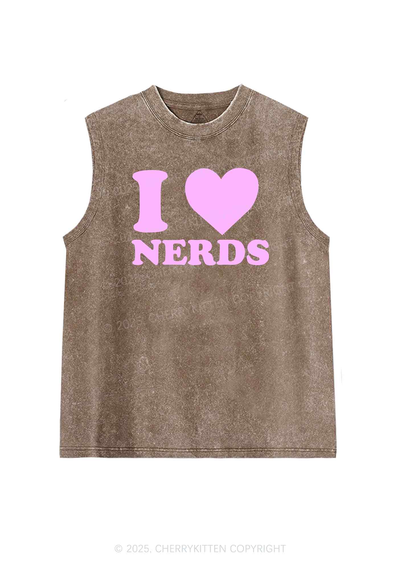 I Love Nerds Y2K Washed Tank Cherrykitten