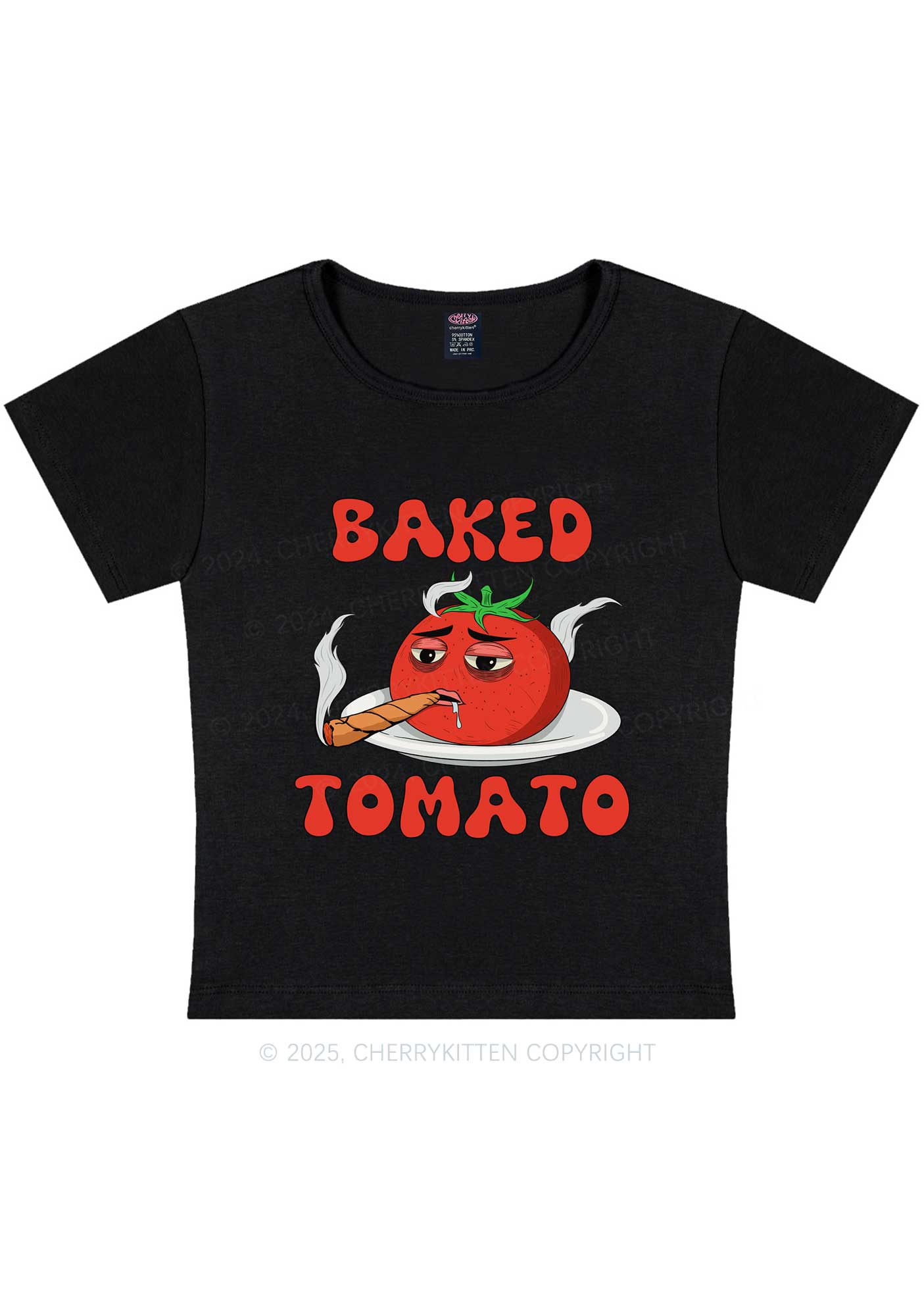 Baked Tomato Y2K Baby Tee Cherrykitten