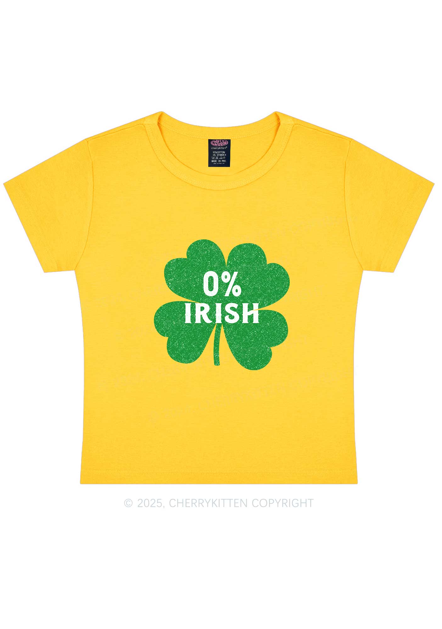 Zero Percent Irish St Patricks Y2K Baby Tee Cherrykitten