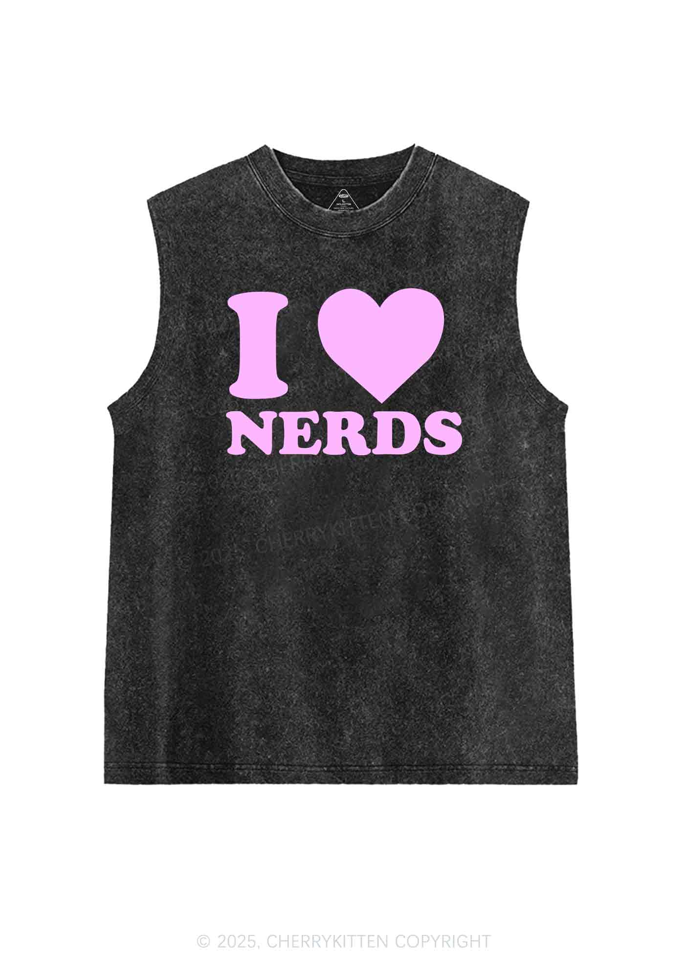 I Love Nerds Y2K Washed Tank Cherrykitten