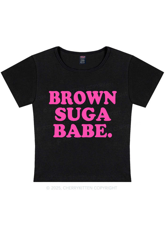 Brown Suga Babe Y2K Baby Tee Cherrykitten