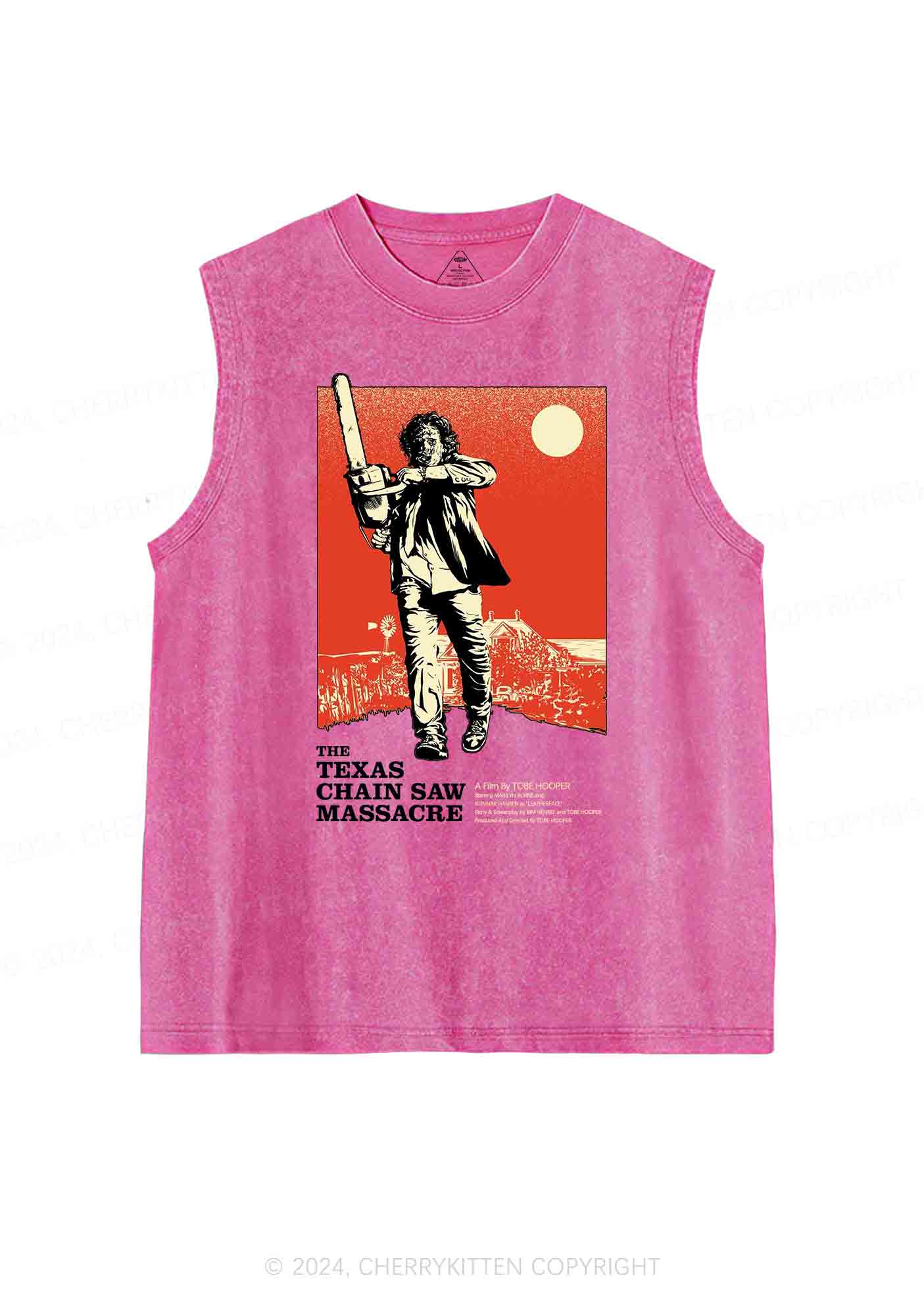 Halloween Chainsaw Man Y2K Washed Tank Cherrykitten