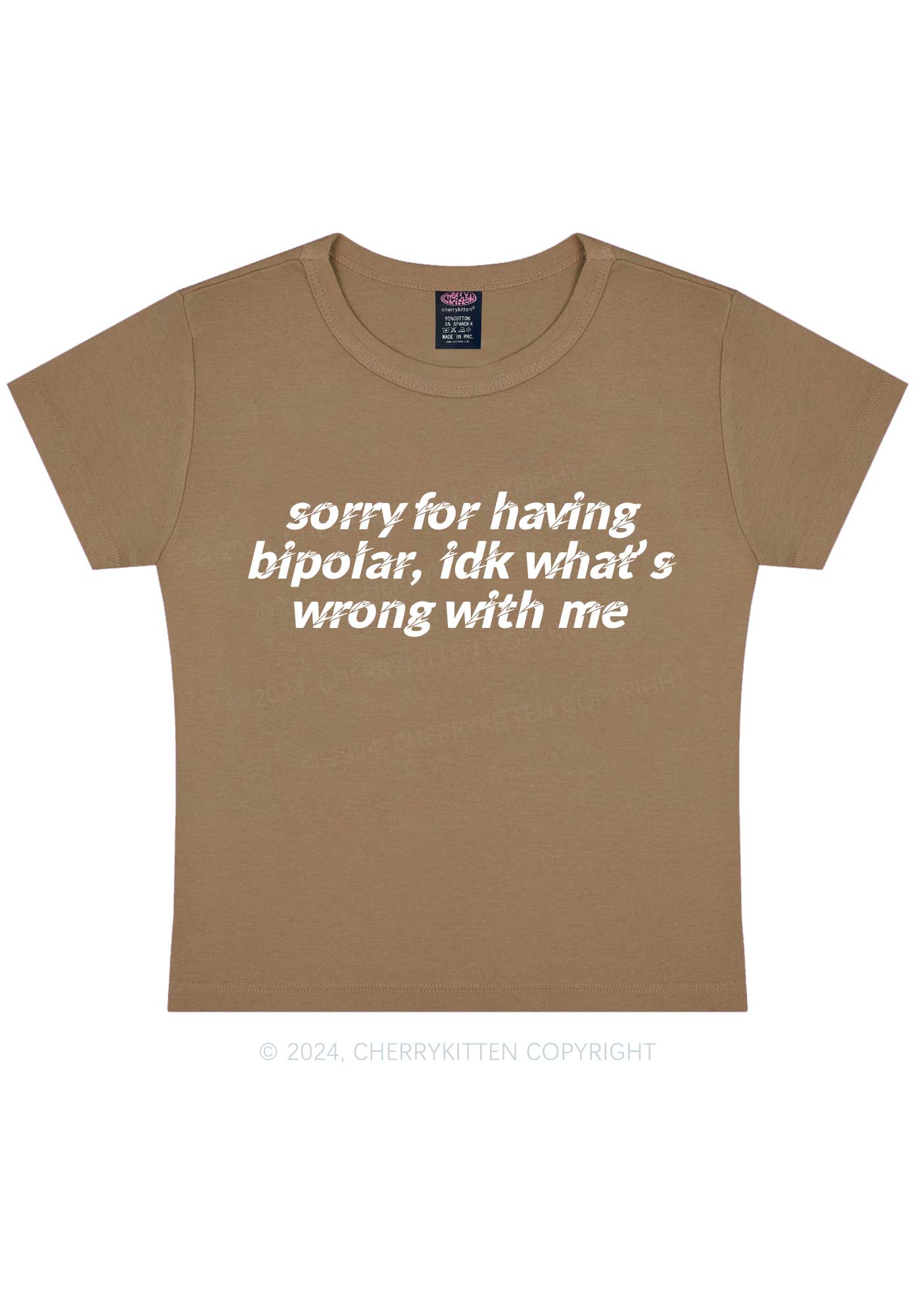 Sorry For Having Bipolar Y2K Baby Tee Cherrykitten