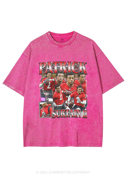 Red Patrick Y2K Super Bowl Washed Tee Cherrykitten