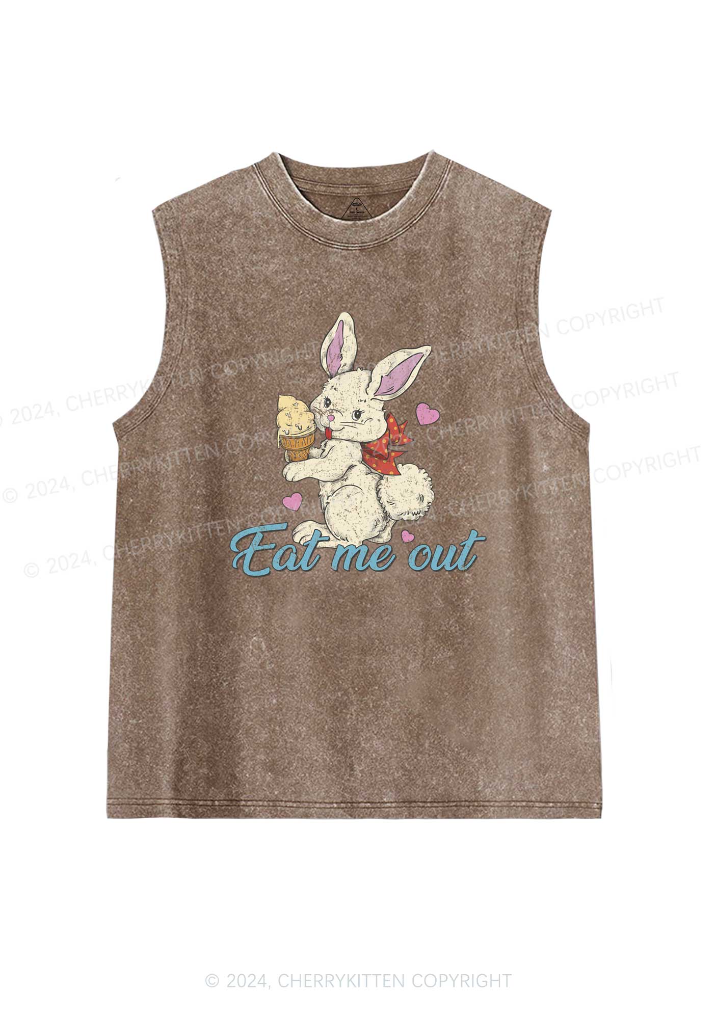 Eat Me Out Bunny Y2K Washed Tank Cherrykitten