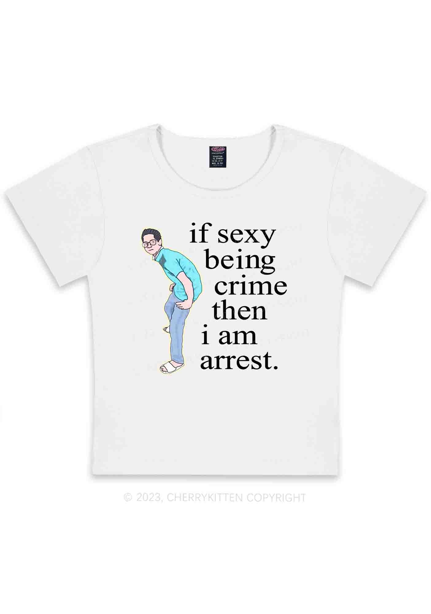 Curvy I Am Arrest Y2K Baby Tee Cherrykitten