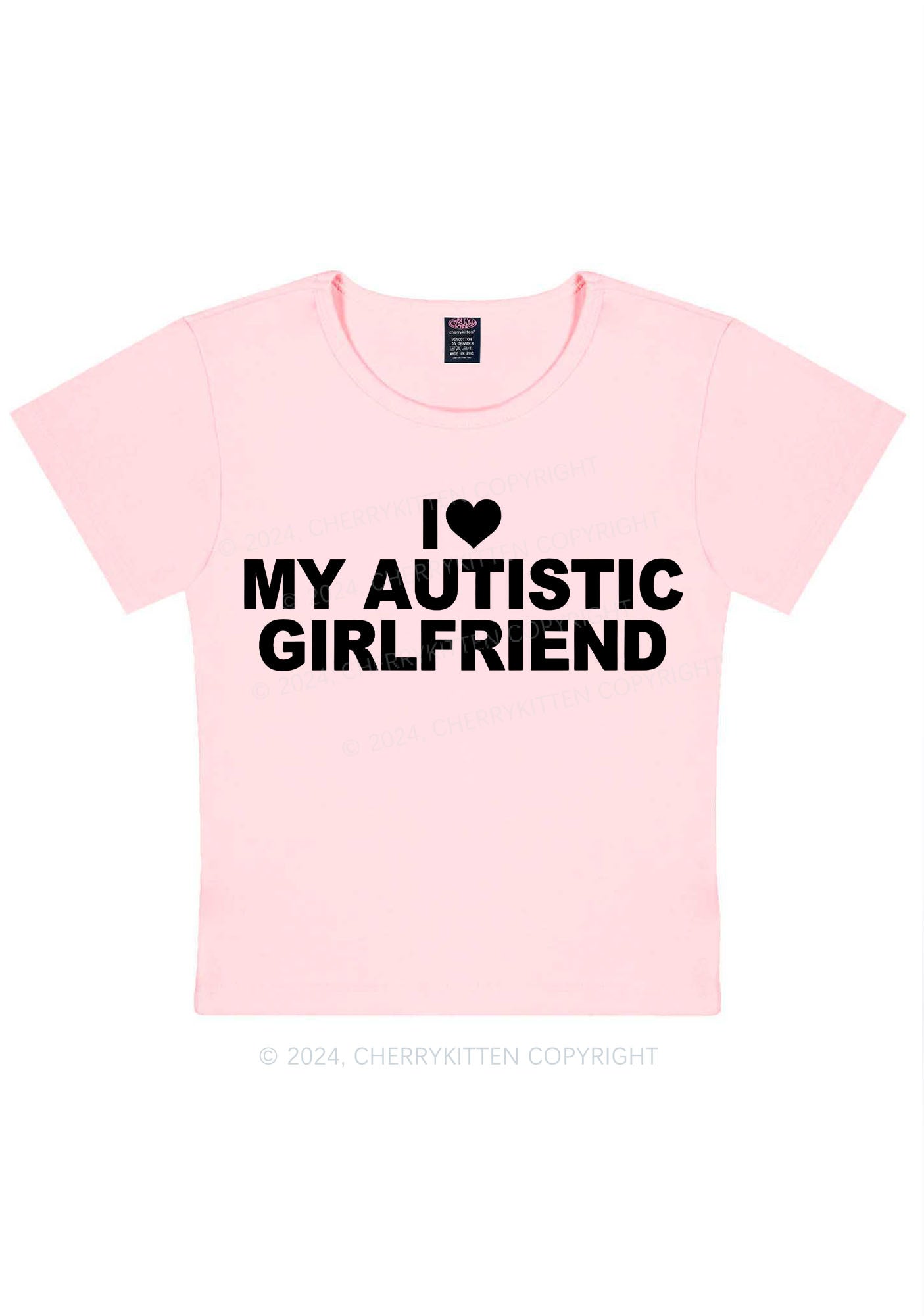 I Love My Autistic GF Y2K Valentine's Day Baby Tee Cherrykitten