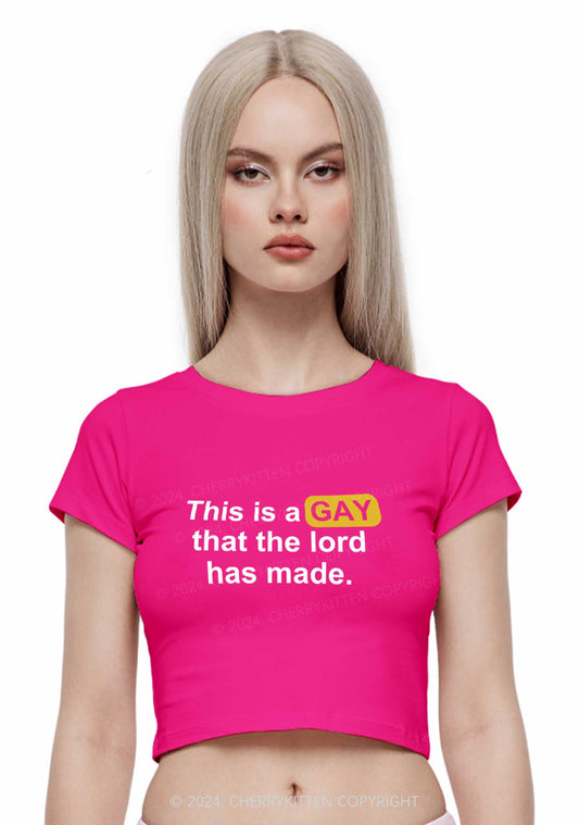 Lord Made Gay Y2K Baby Tee Cherrykitten