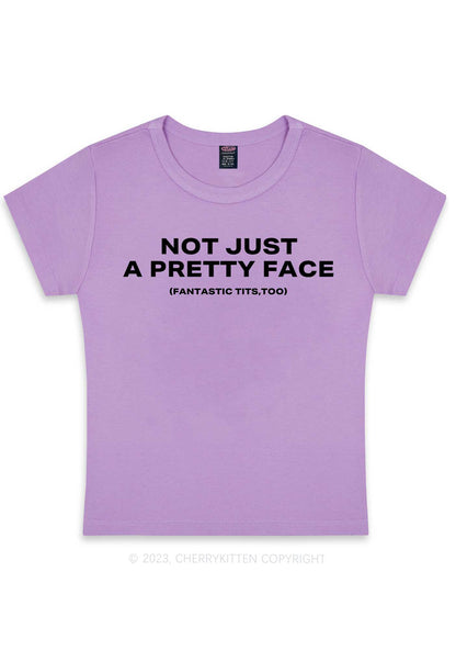 Pretty Face Fantastic Txts Y2K Baby Tee Cherrykitten