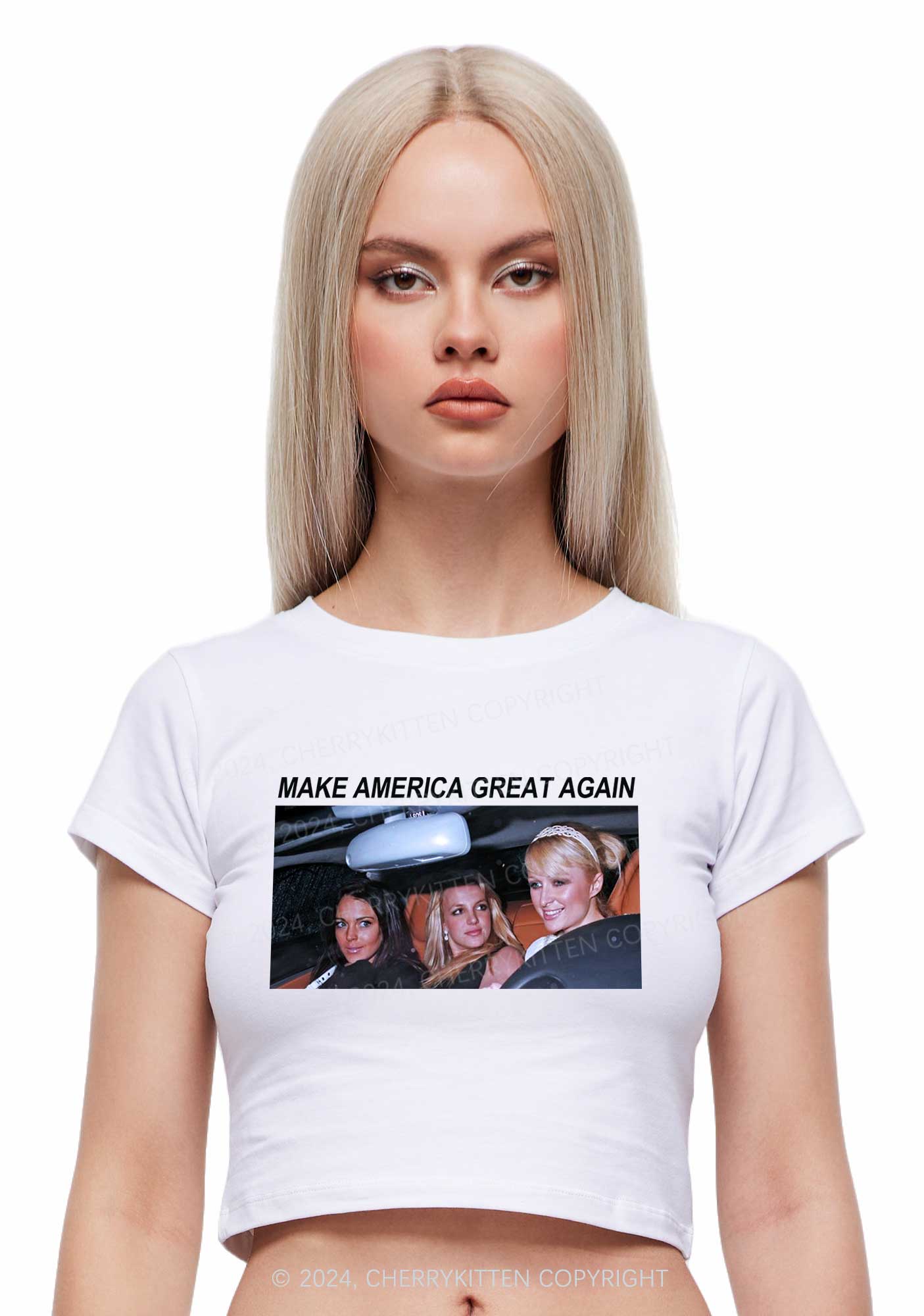 Make America Great Again Y2K Baby Tee Cherrykitten