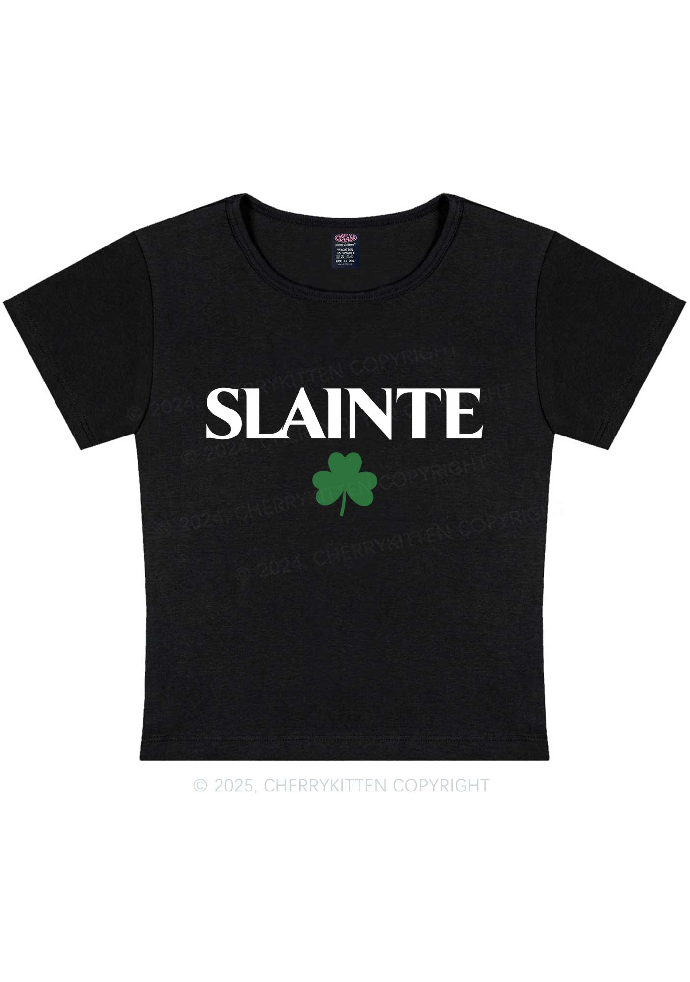 Slainte St Patricks Y2K Baby Tee Cherrykitten