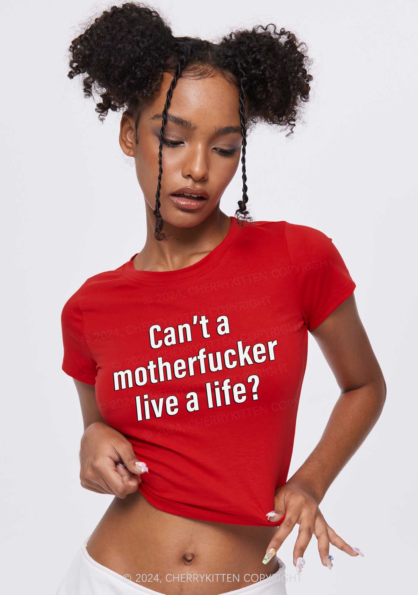 Motherfxxker Live A Life Y2K Baby Tee Cherrykitten