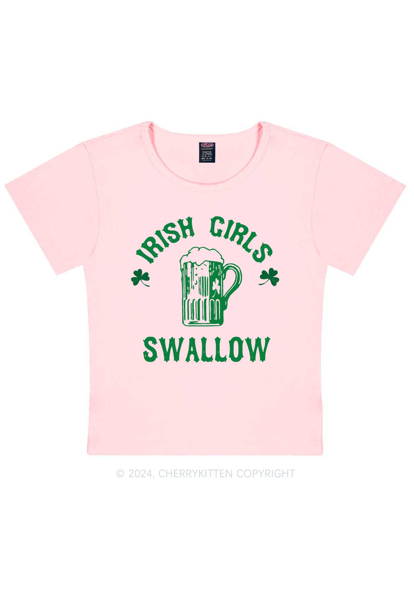 Irish Girls Swallow St Patricks Y2K Baby Tee Cherrykitten