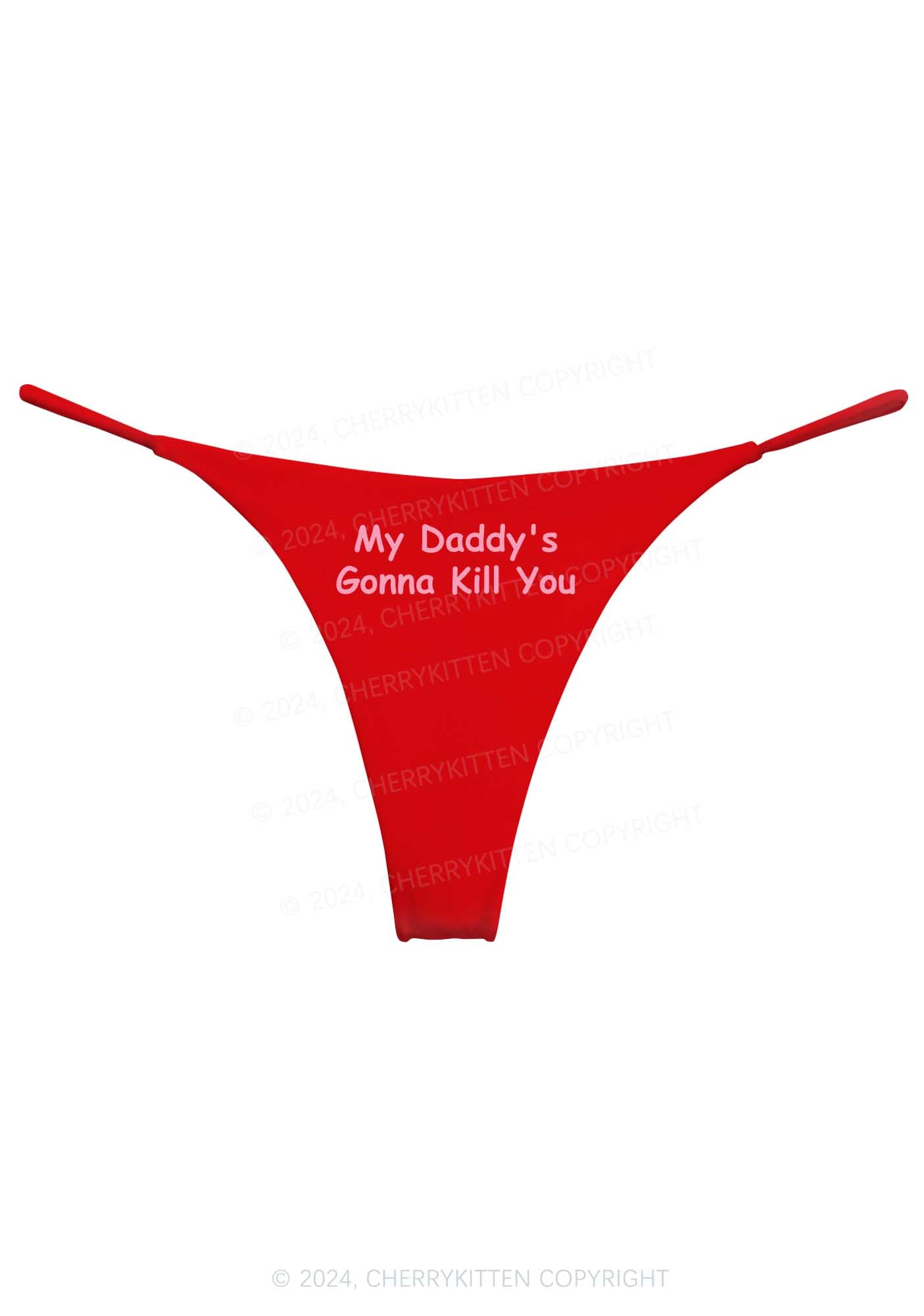 Daddy's Gonna Kill You Y2K Bikini String Thong Cherrykitten