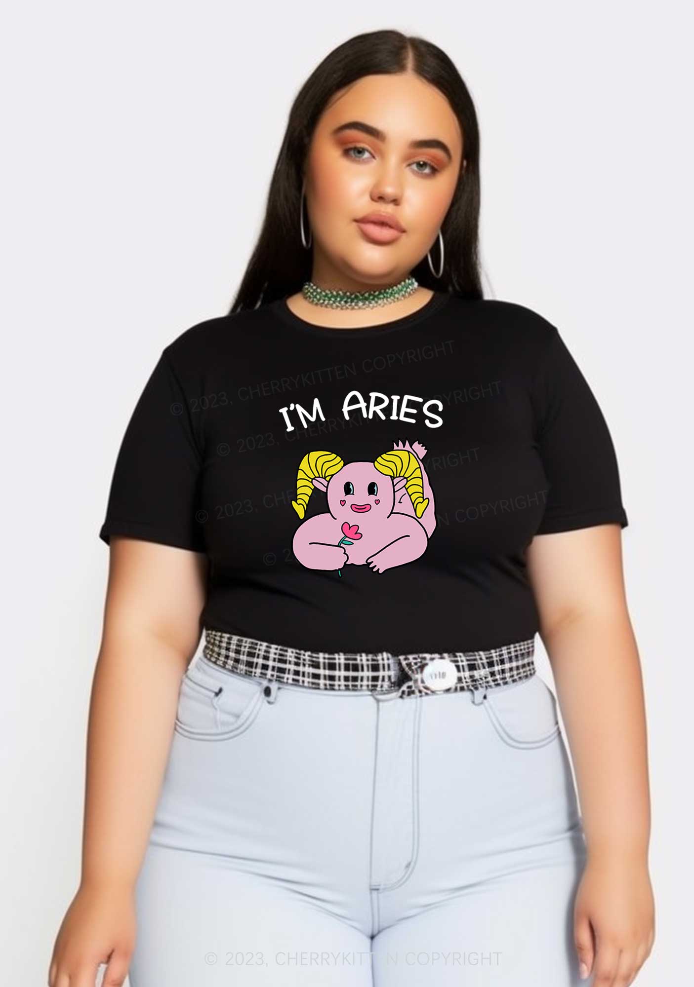 I'm Aries Y2K Baby Tee Cherrykitten