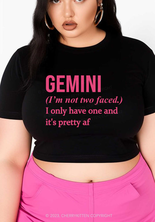 Curvy Pretty Gemini Y2K Baby Tee Cherrykitten