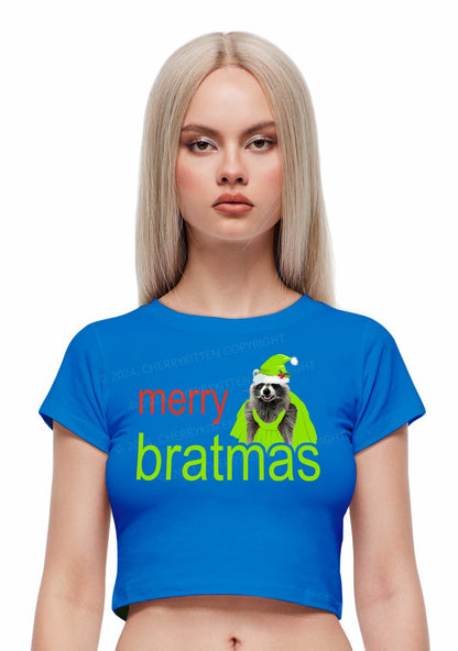 Christmas Merry Bratmas Y2K Baby Tee Cherrykitten