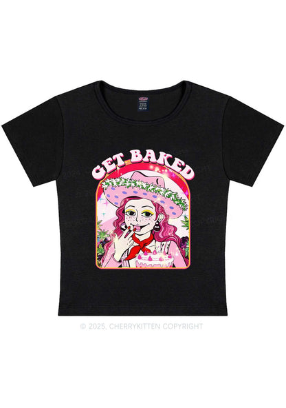 Get Baked Y2K Baby Tee Cherrykitten