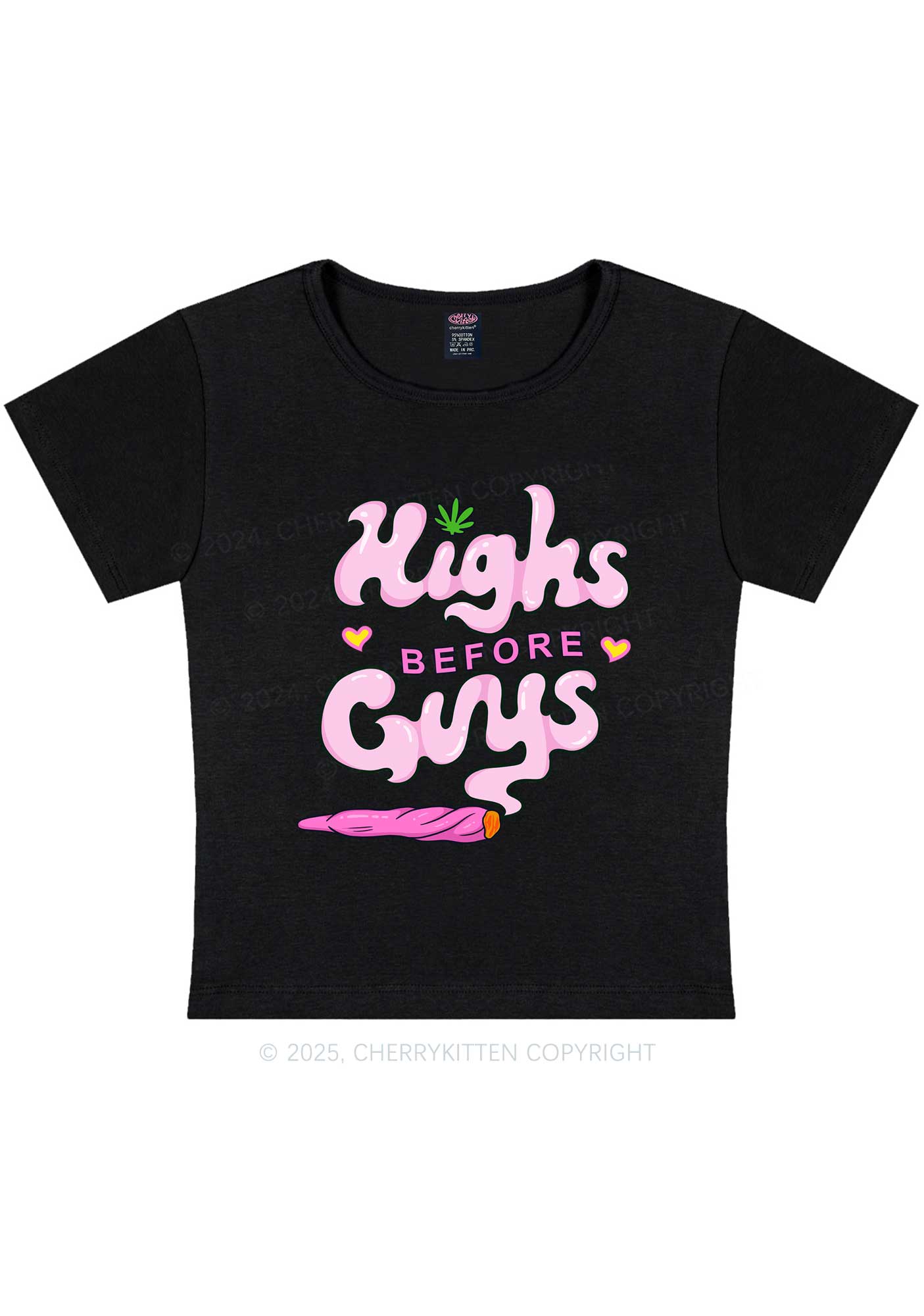 Highs Before Guys Y2K Baby Tee Cherrykitten