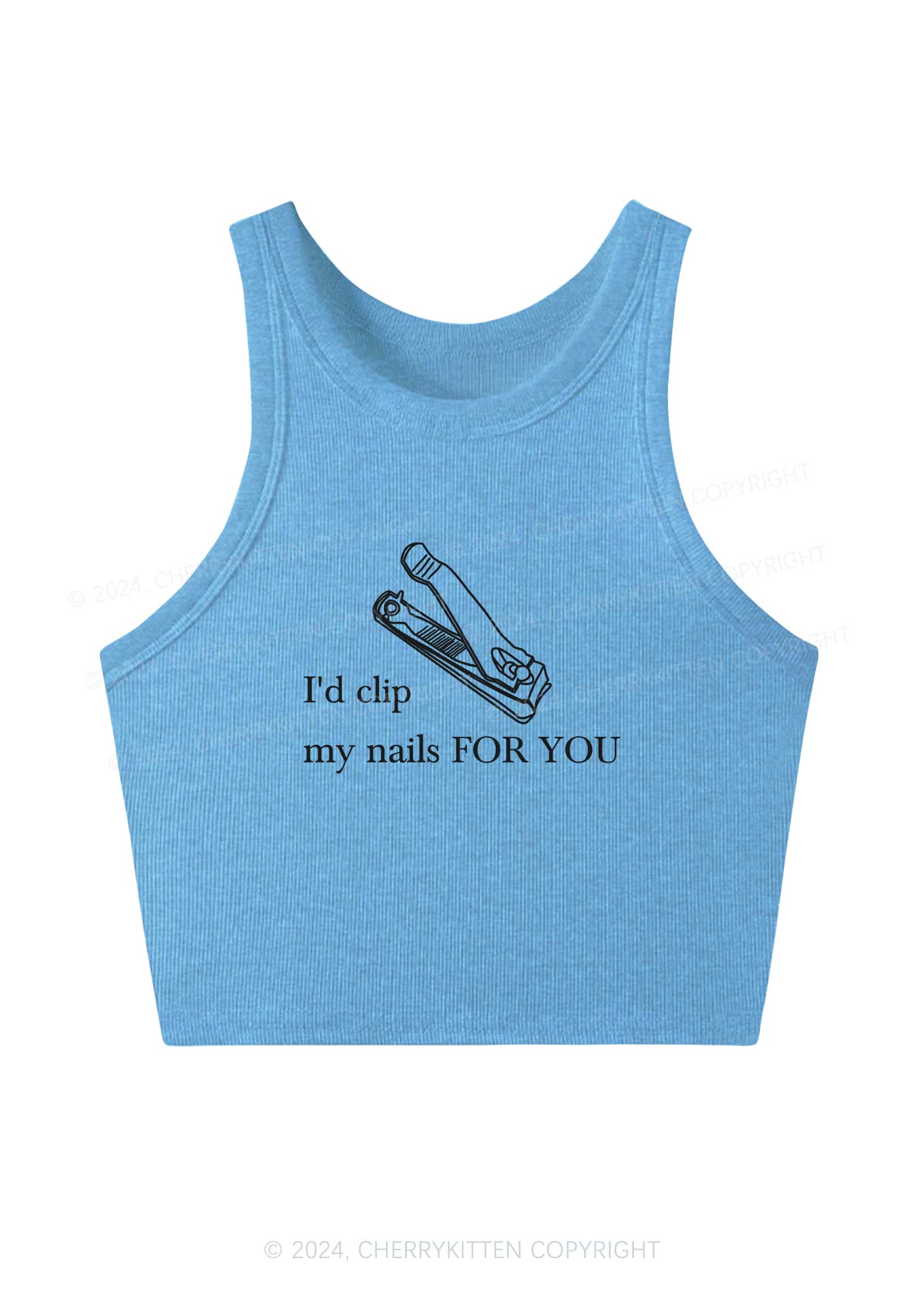 Clip Nails For You Y2K Crop Tank Top Cherrykitten