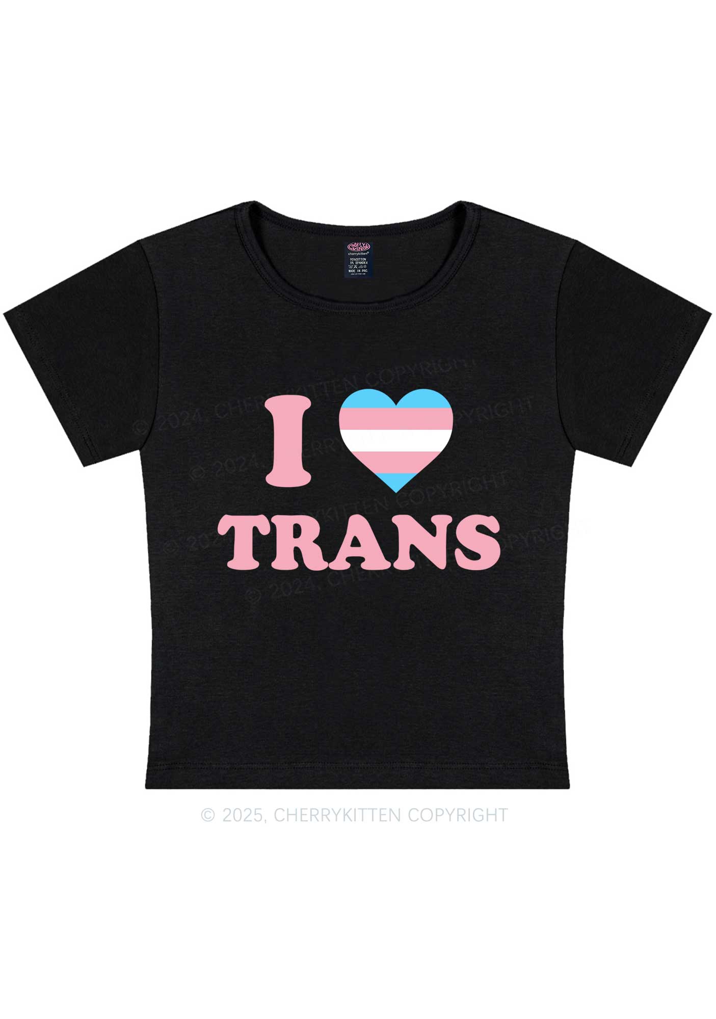 I Love Trans Y2K Baby Tee Cherrykitten