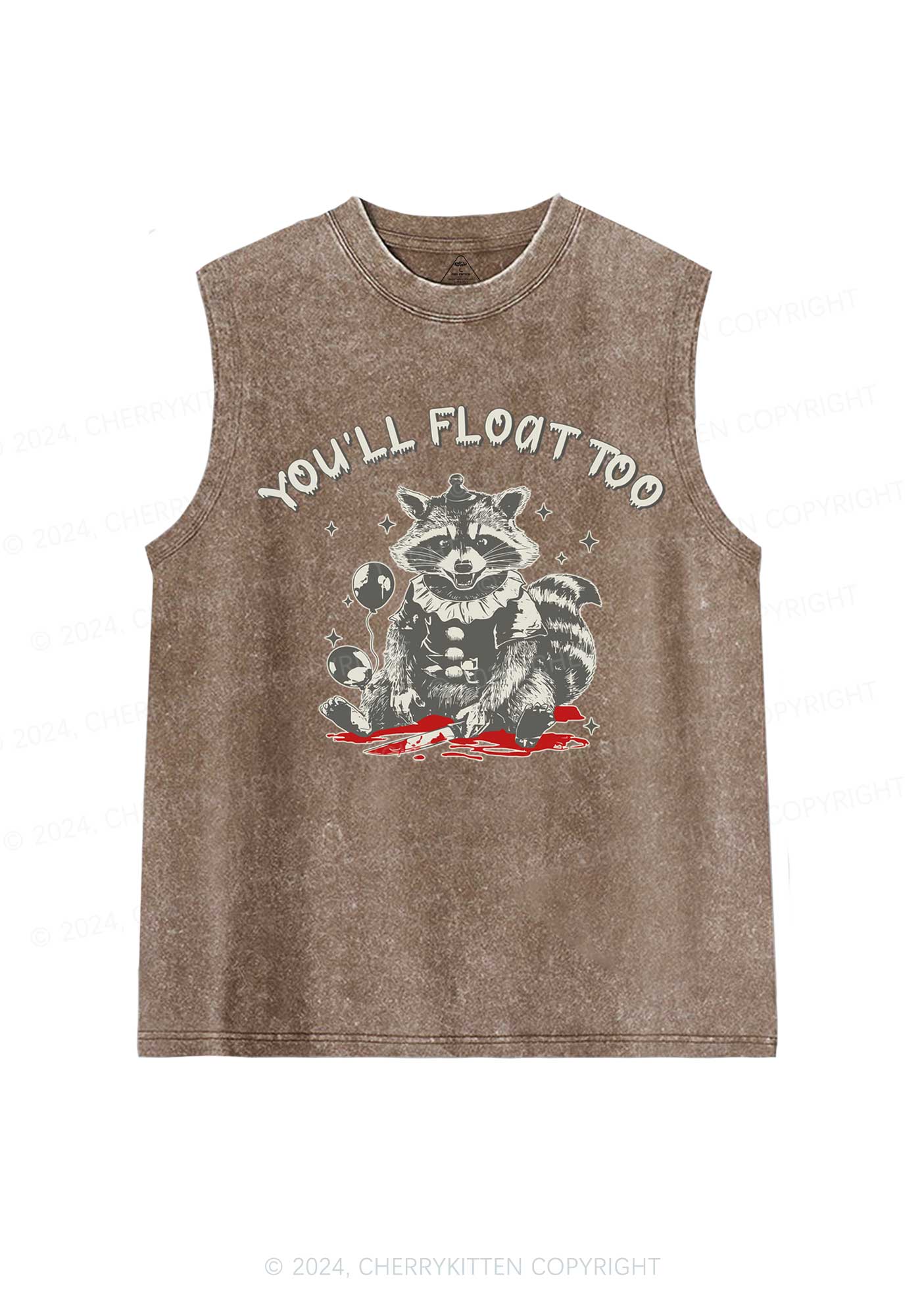 Halloween You'll Float Too Y2K Washed Tank Cherrykitten