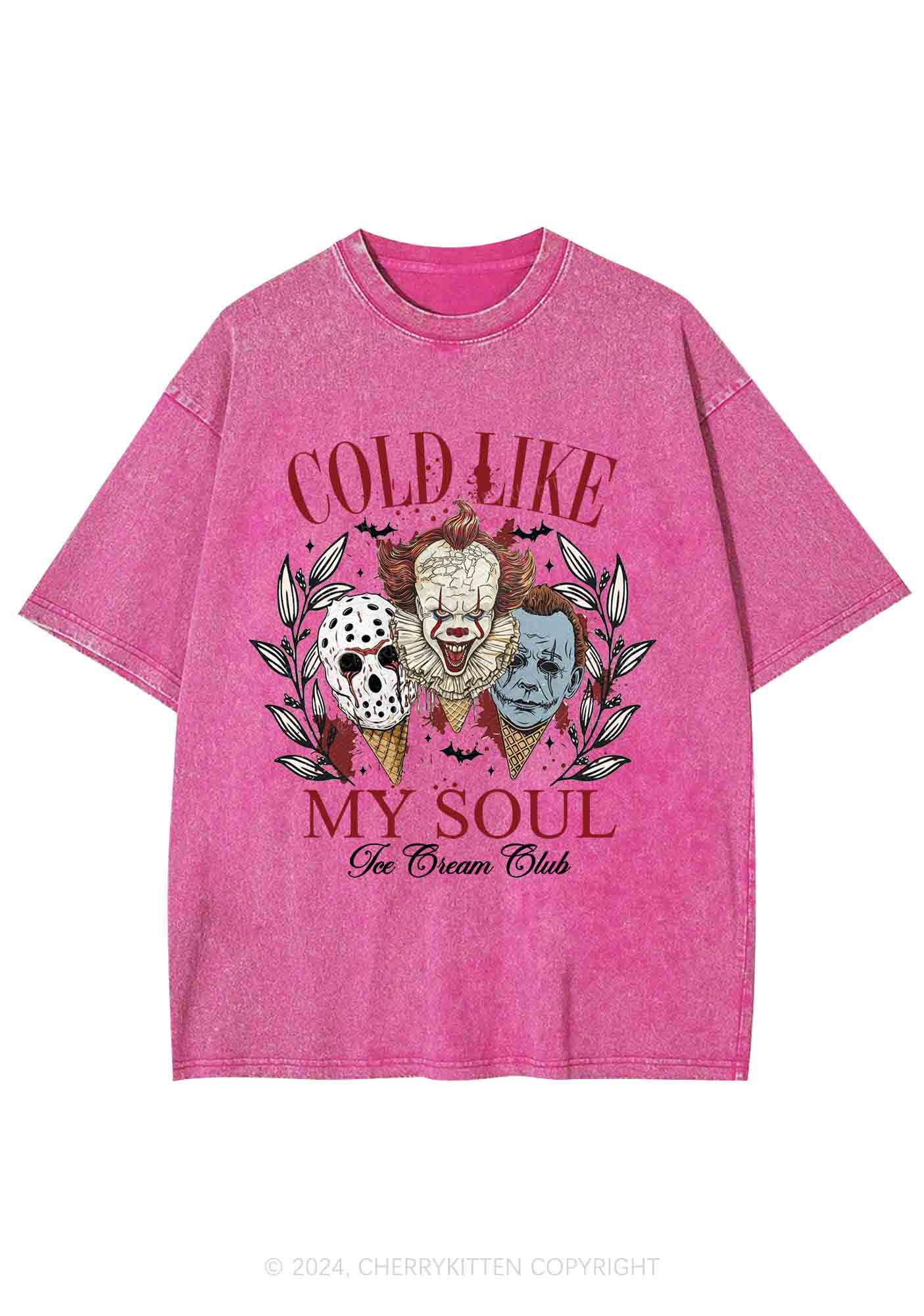 Halloween Cold Like My Soul Y2K Washed Tee Cherrykitten