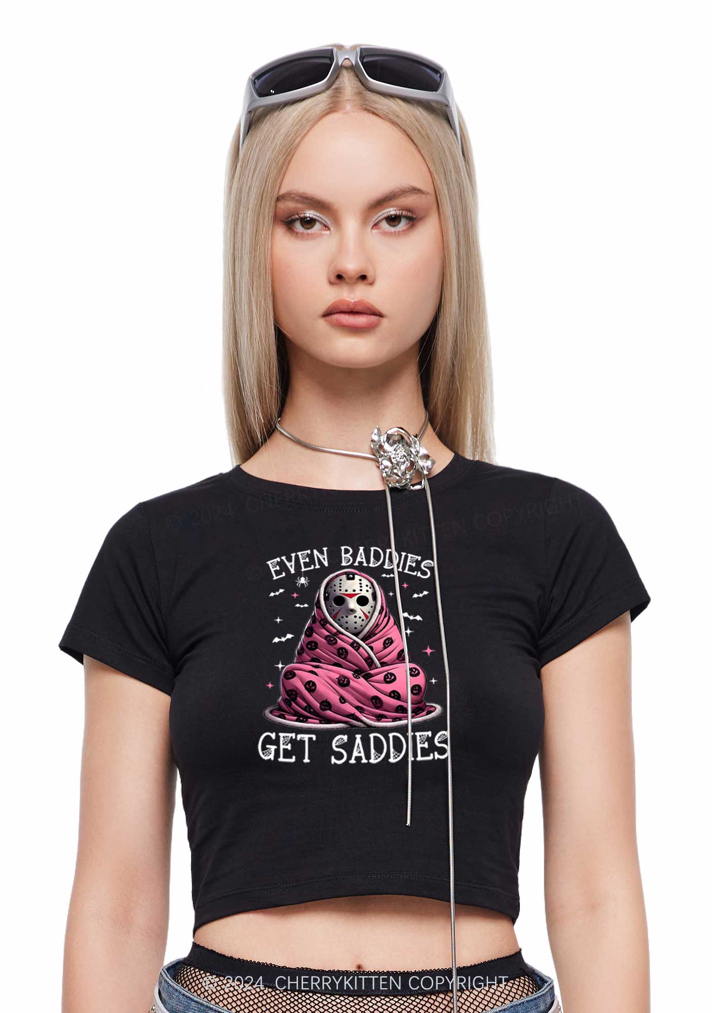 Halloween Baddies Y2K Baby Tee Cherrykitten