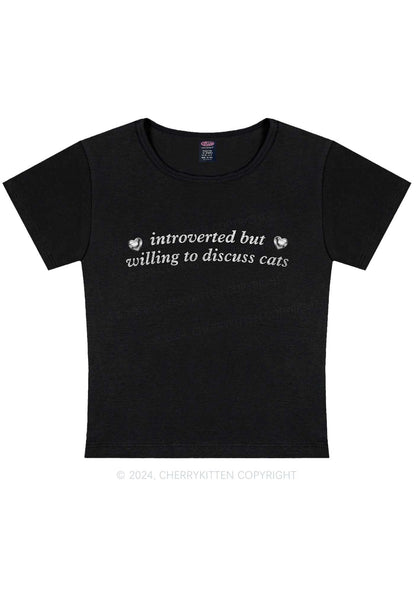 Willing To Discuss Cats Y2K Baby Tee Cherrykitten