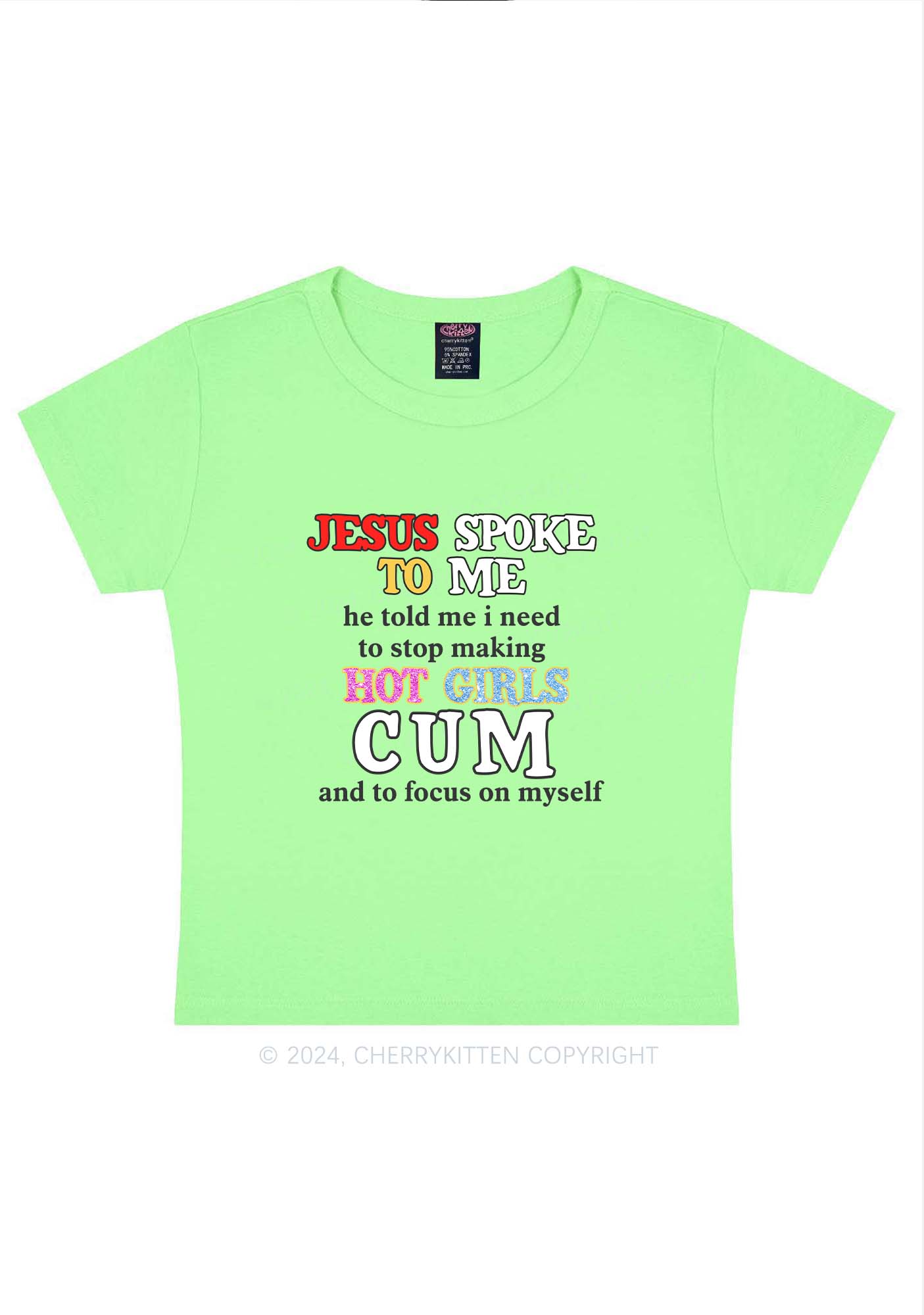 Stop Making Hot Girls Cum Y2K Baby Tee Cherrykitten