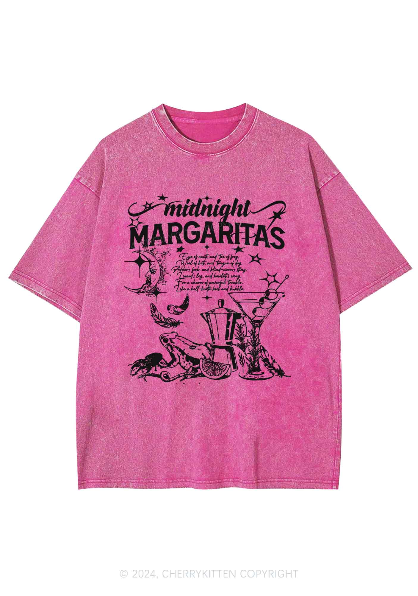 Halloween Midnight Margaritas Y2K Washed Tee Cherrykitten