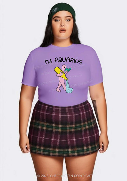 Curvy I'm Aquarius Y2K Baby Tee Cherrykitten