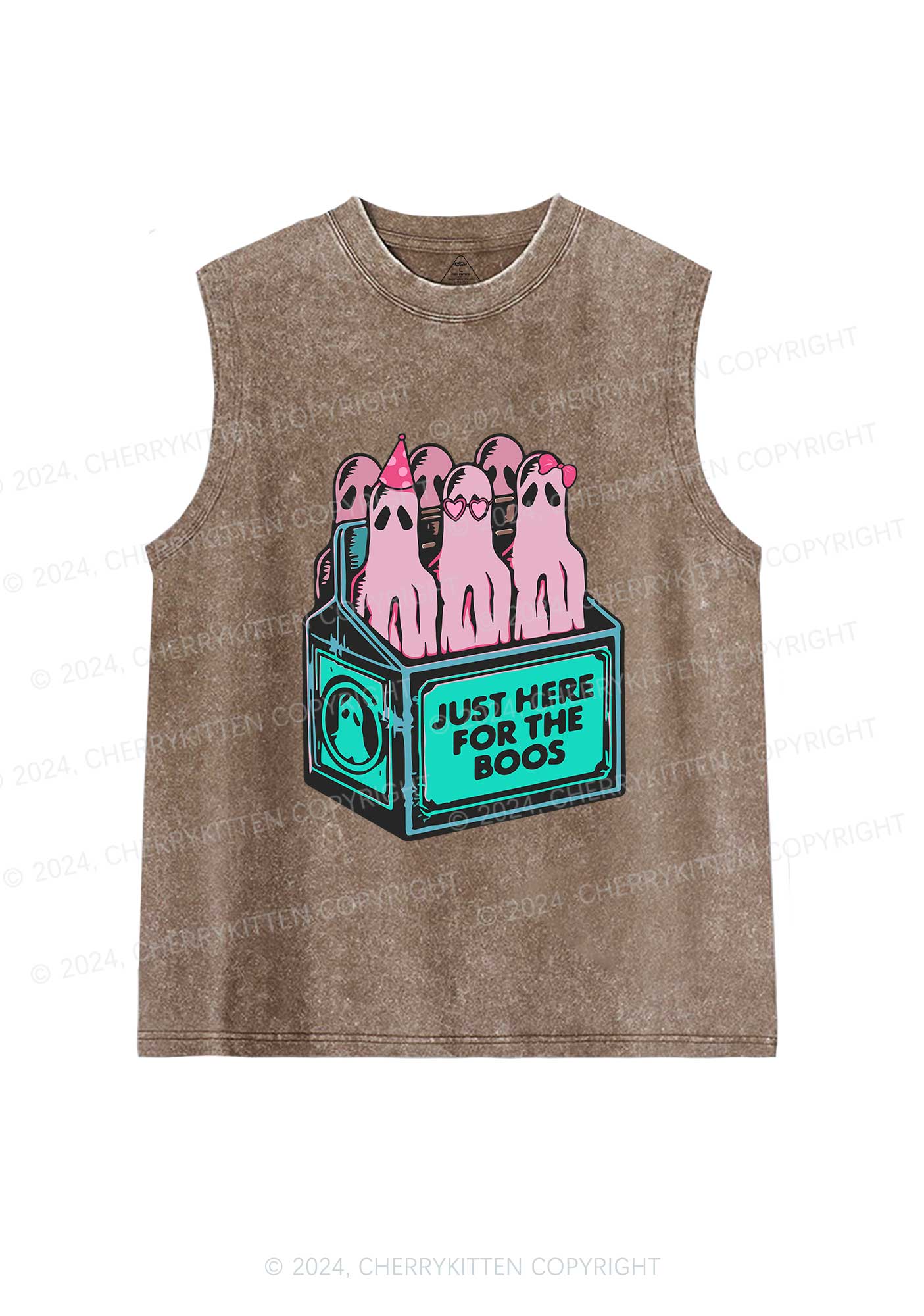 Halloween Here For Boos Y2K Washed Tank Cherrykitten