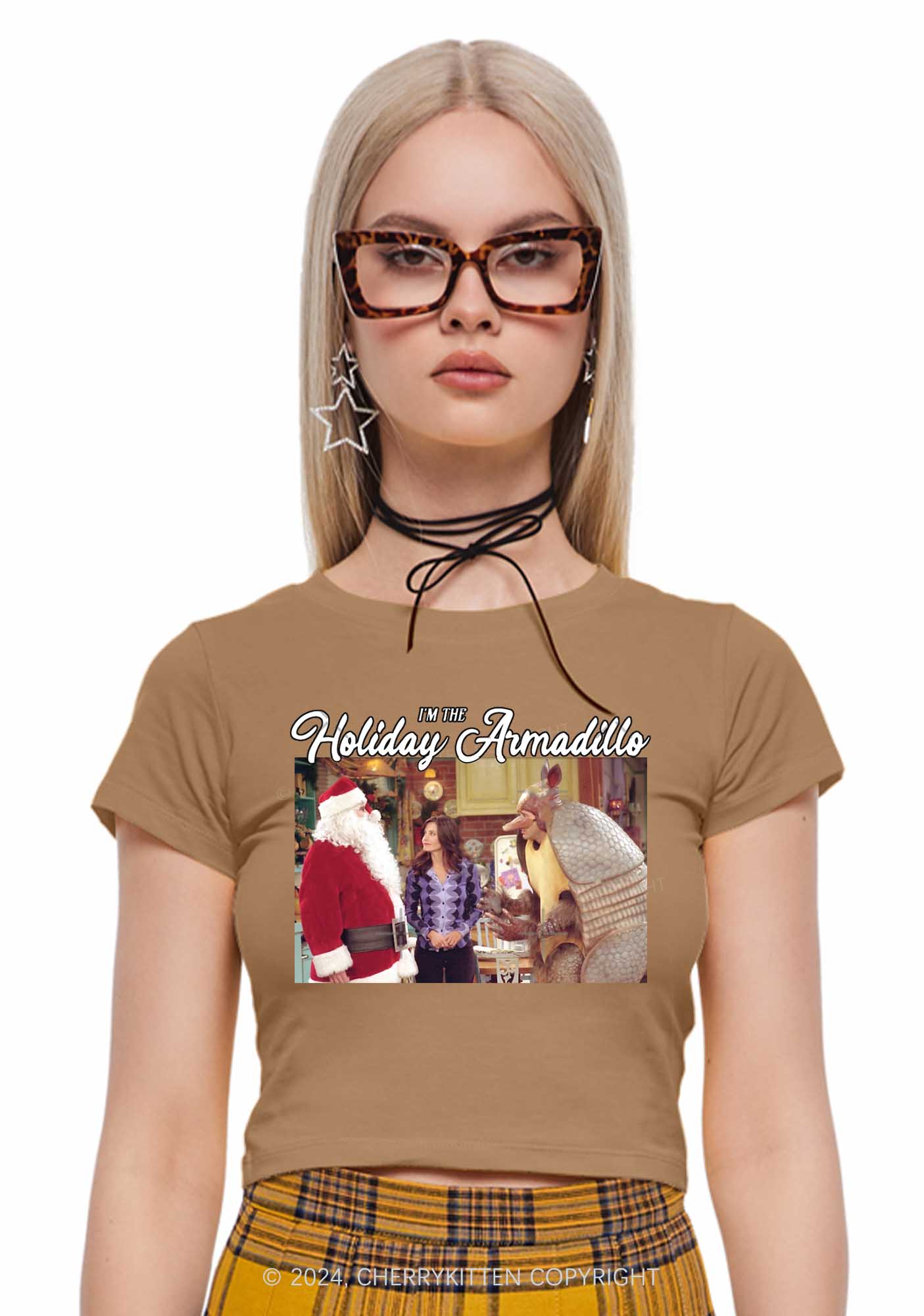 Christmas Holiday Y2K Baby Tee Cherrykitten