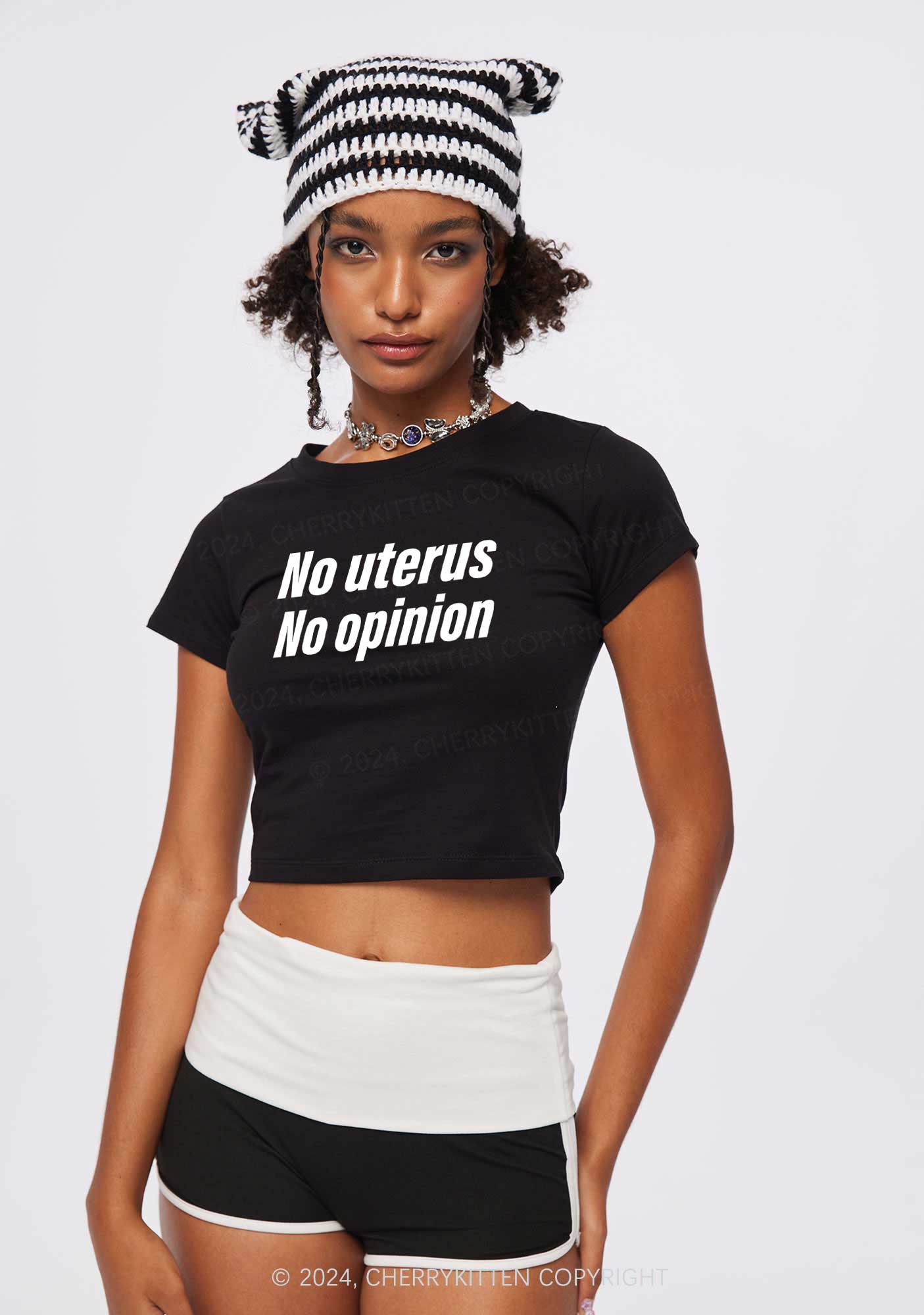 No Uterus No Opinion Y2K Baby Tee Cherrykitten