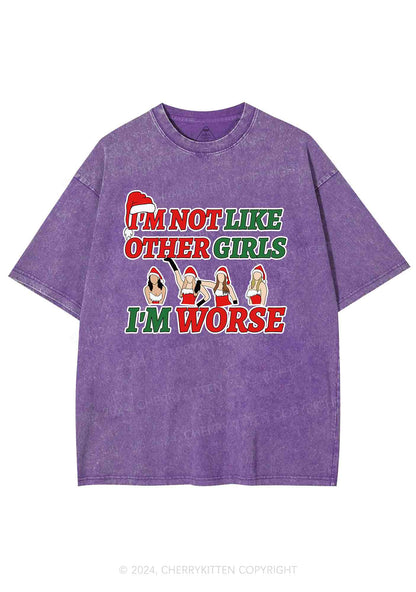 Christmas I'm Worse Y2K Washed Tee Cherrykitten