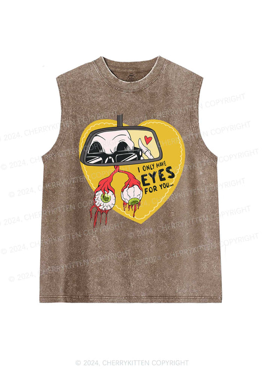 Halloween Eyes For You Y2K Washed Tank Cherrykitten