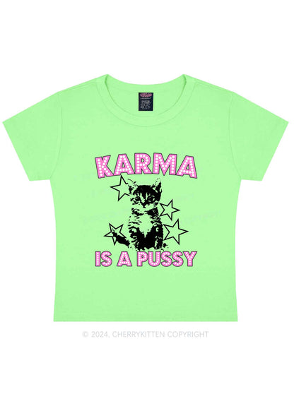 Karma Puxxy Y2K Baby Tee Cherrykitten