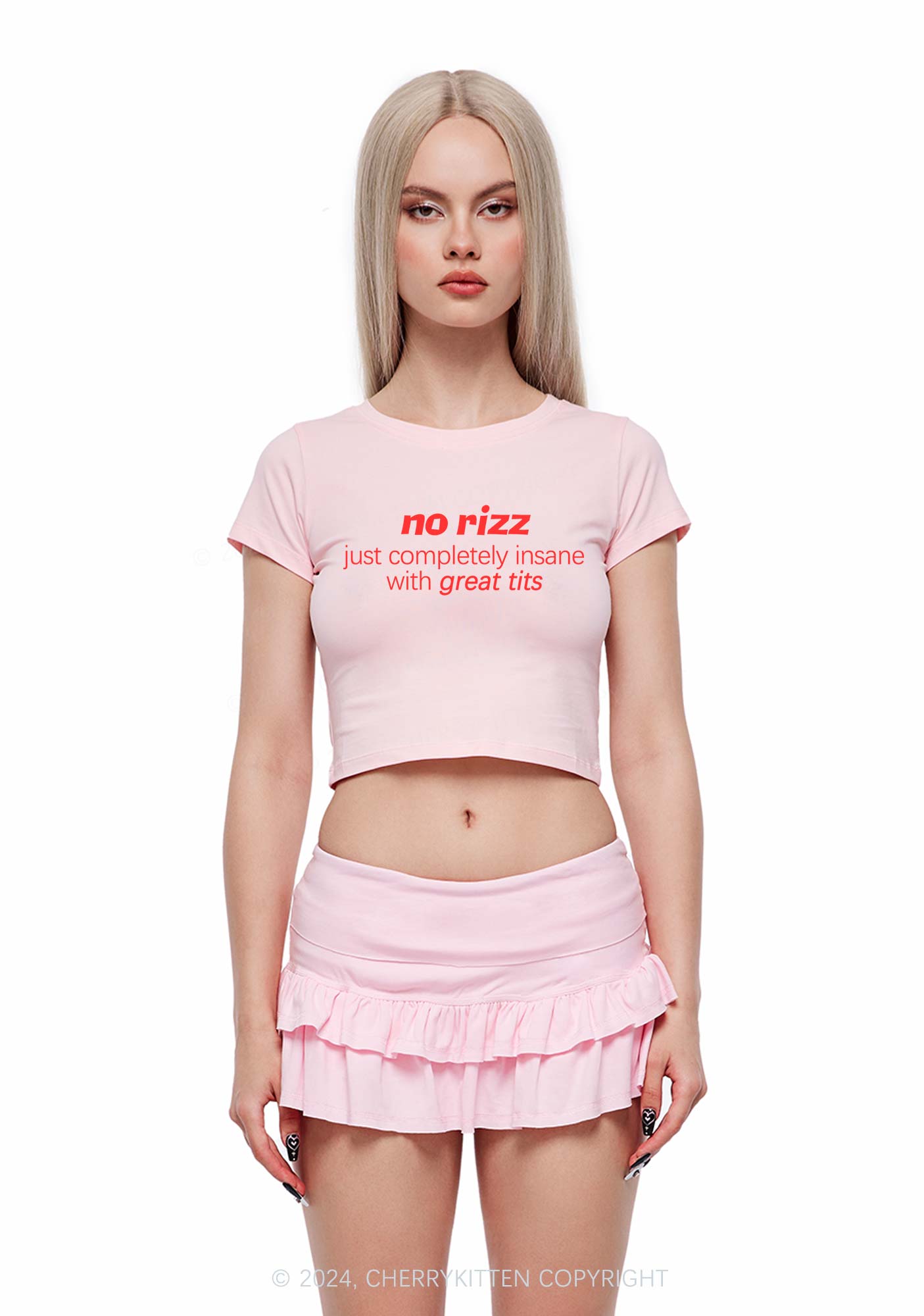 No Rizz Y2K Baby Tee Cherrykitten