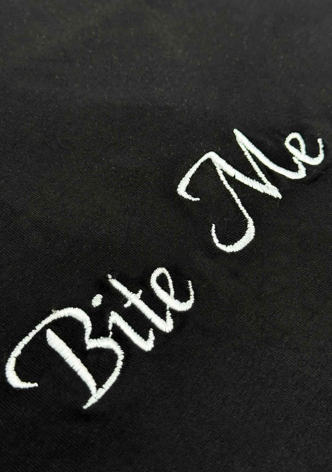 Embroidered Bite Me Y2K Baby Tee Cherrykitten