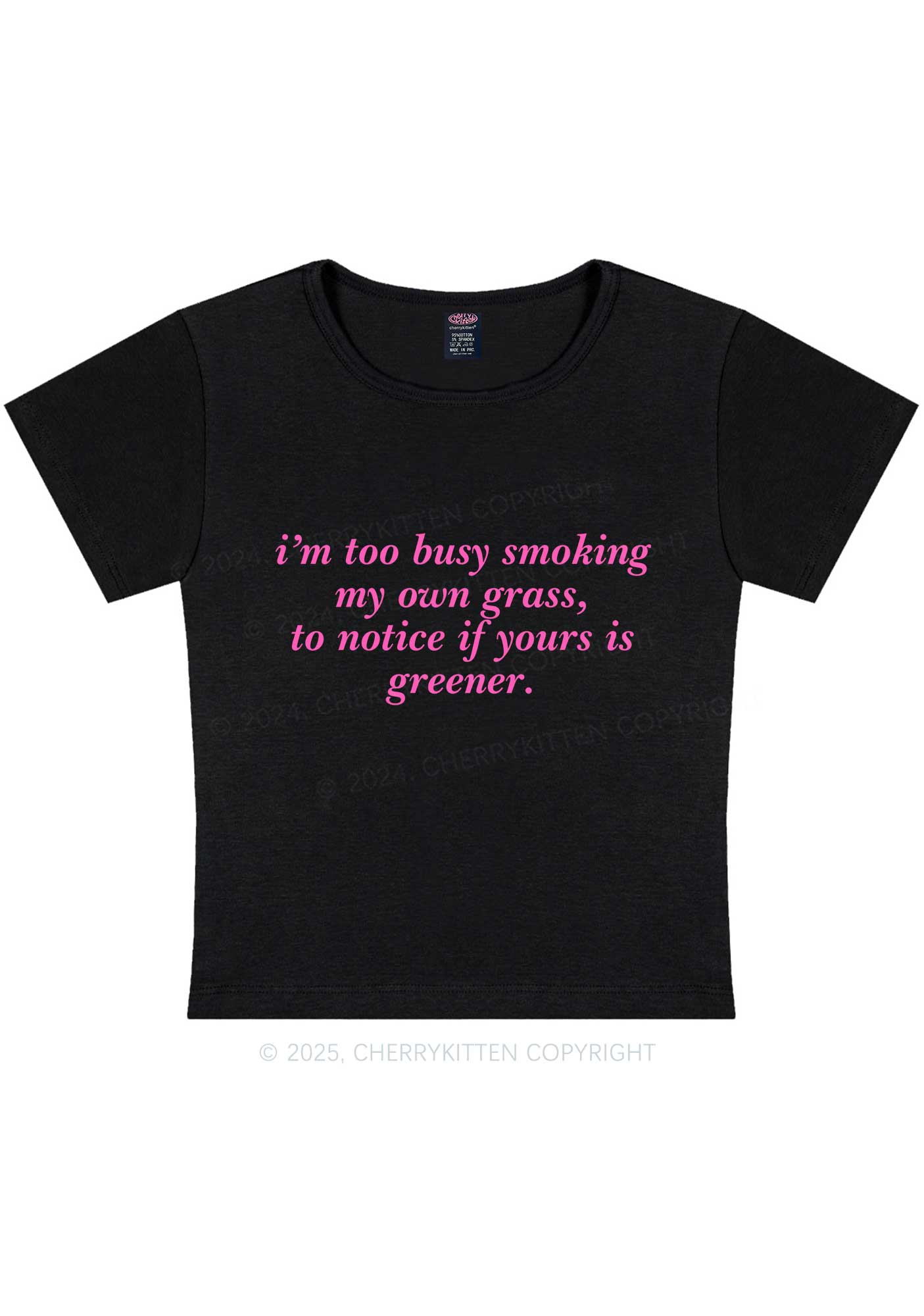 Too Busy Smoking Y2K Baby Tee Cherrykitten