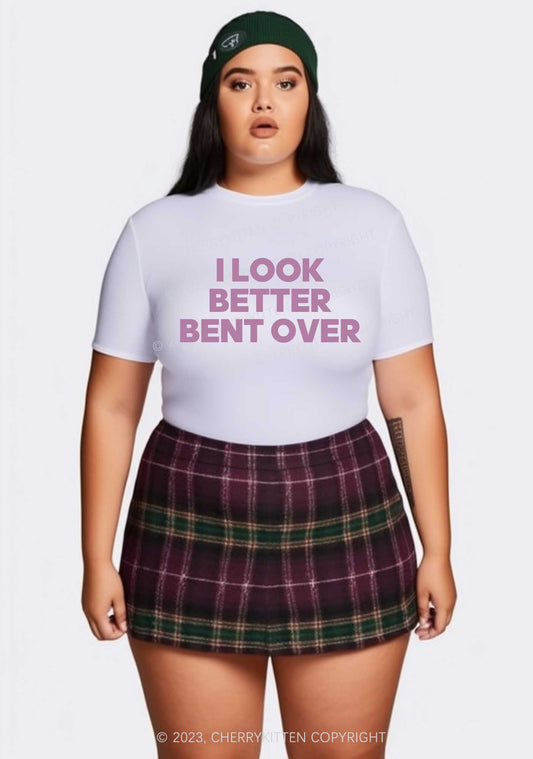 Curvy Look Better Bent Over Y2K Baby Tee Cherrykitten