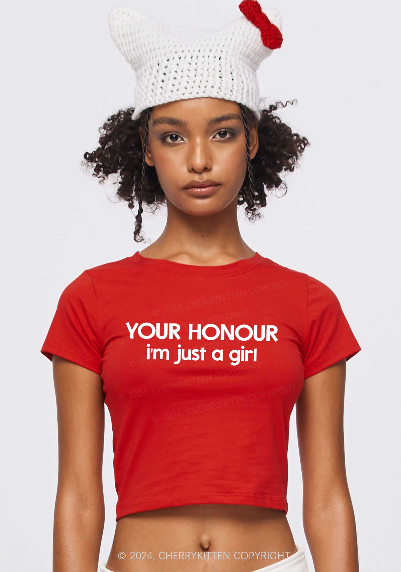 Your Honour Y2K Baby Tee Cherrykitten