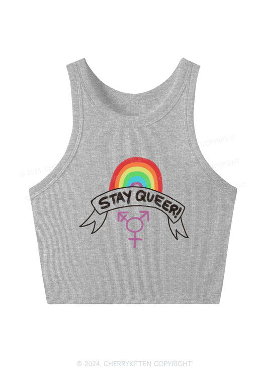 Stay Queer Y2K Crop Tank Top Cherrykitten