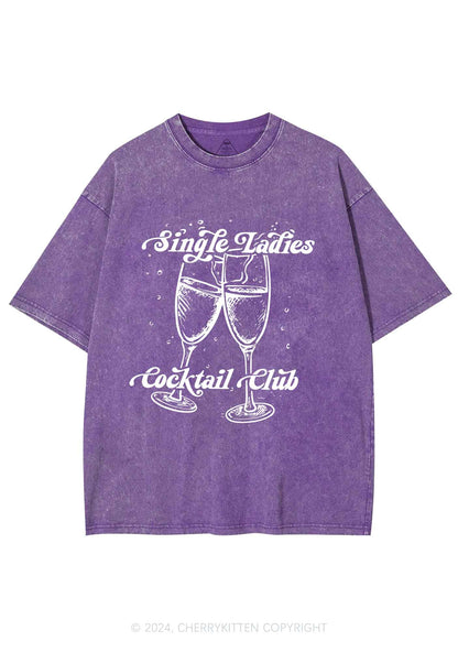 Single Ladies Y2K Valentine's Day Washed Tee Cherrykitten