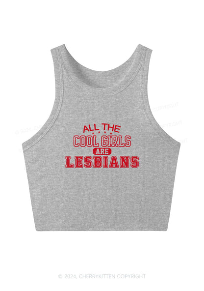 Cool Girls Are Lesbians Y2K Crop Tank Top Cherrykitten